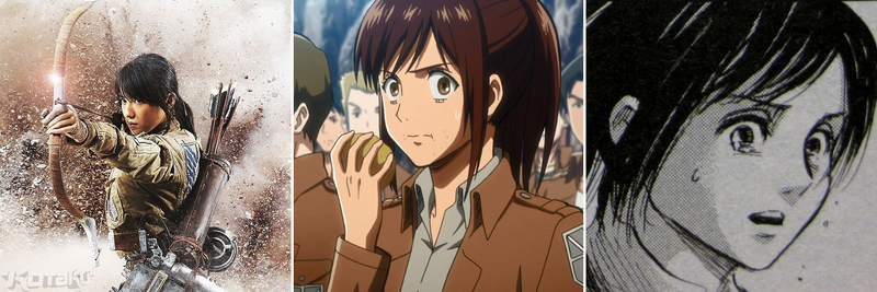 Illustration for article titled Attack on Titan Movie Stars Versus the Anime and Manga Characters
